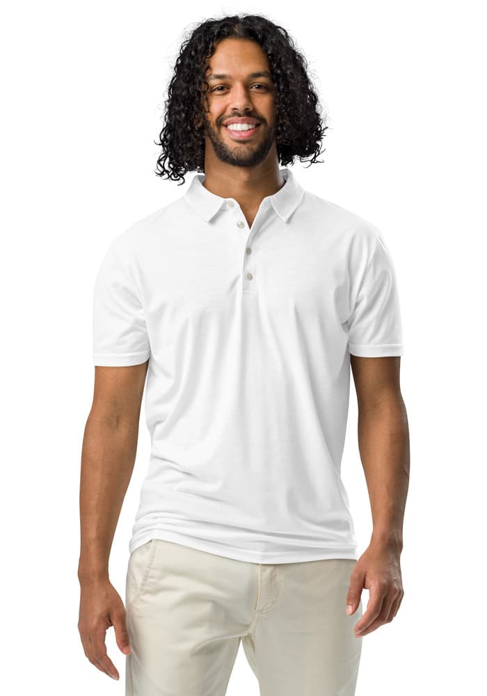 Freedom 50 Launch — Uncle Sam Immortal — Men's All-Over Print Slim Fit Polo Shirt alt view
