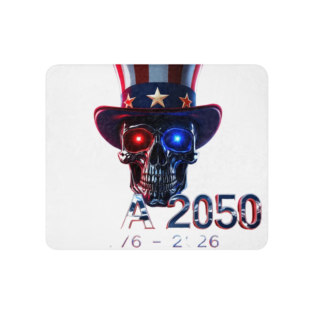 Freedom 50 Full Catalog — Uncle Sam Immortal — Sublimated Sherpa Blanket alt view
