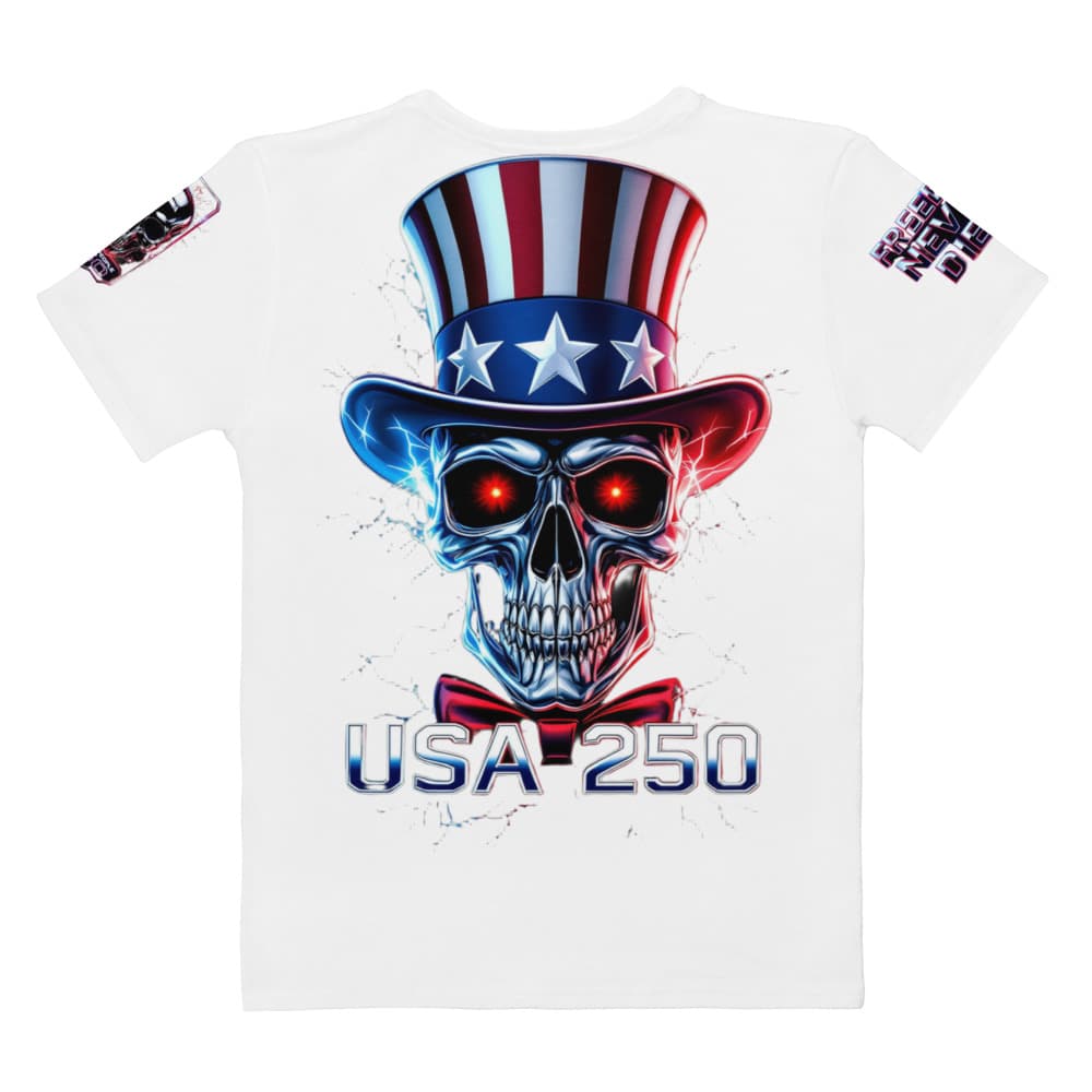 Freedom 50 Full Catalog — Uncle Sam Immortal — All-Over Print Women's Cotton Crew Neck T-Shirt alt view
