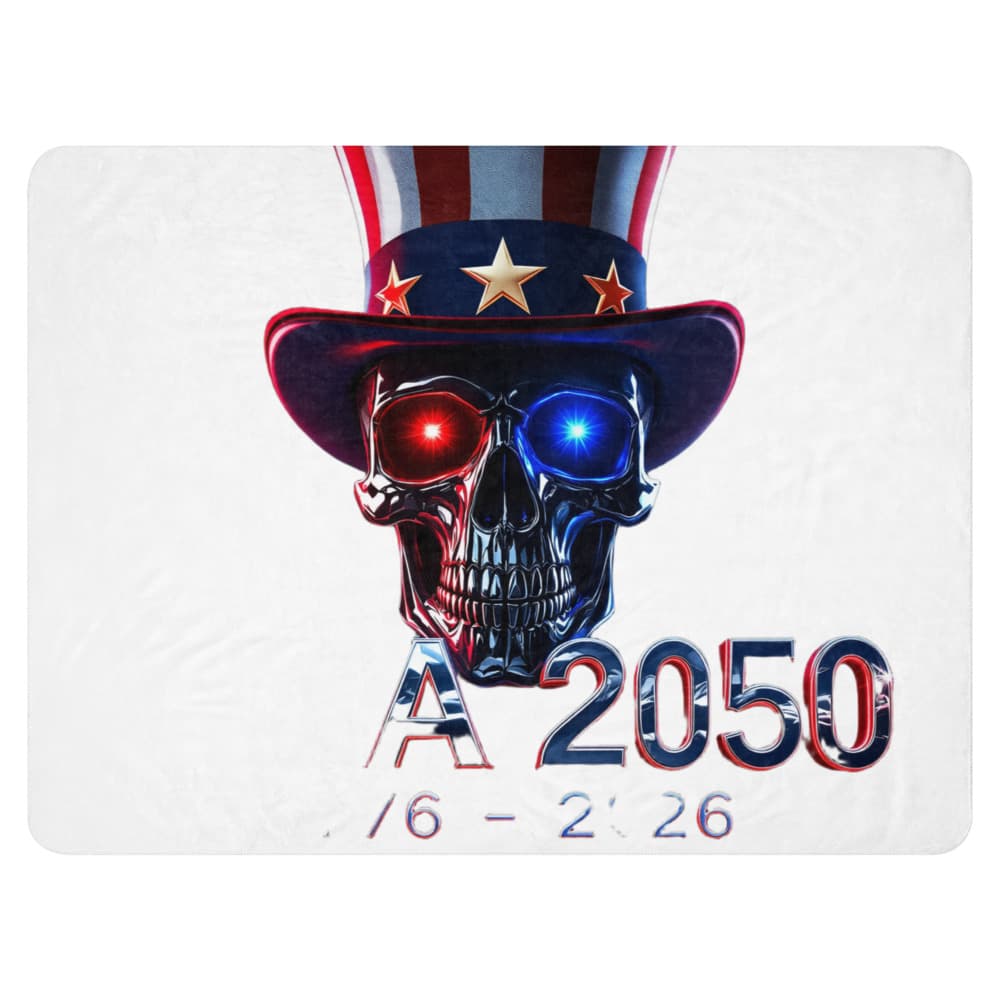 Freedom 50 Full Catalog — Uncle Sam Immortal — Sublimated Sherpa Blanket alt view
