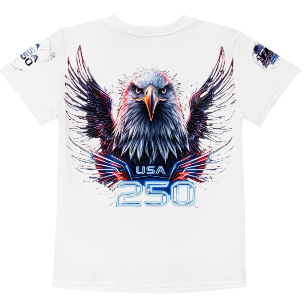 Freedom 50 Full Catalog — Eagle Supreme — All-Over Print Kids Cotton Crew Neck T-Shirt alt view