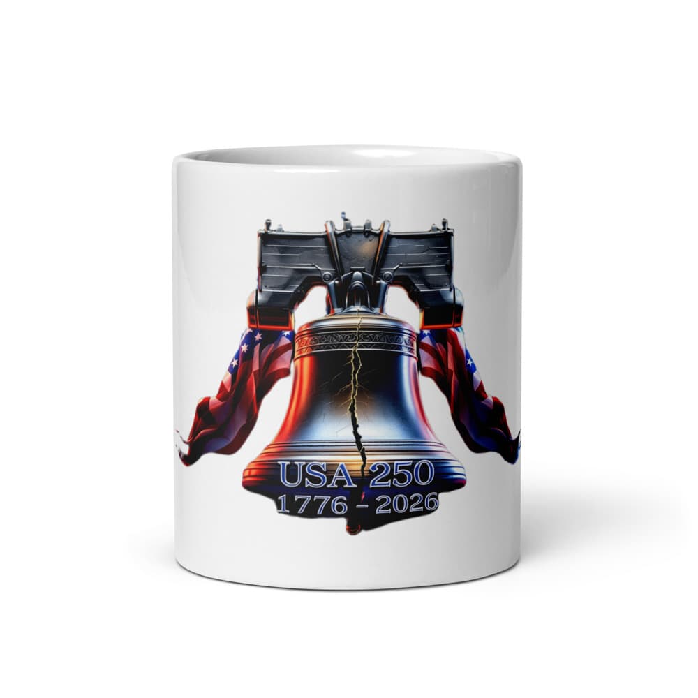 Freedom 50 Full Catalog — Liberty Bell Strikes — White Glossy Mug 11oz alt view