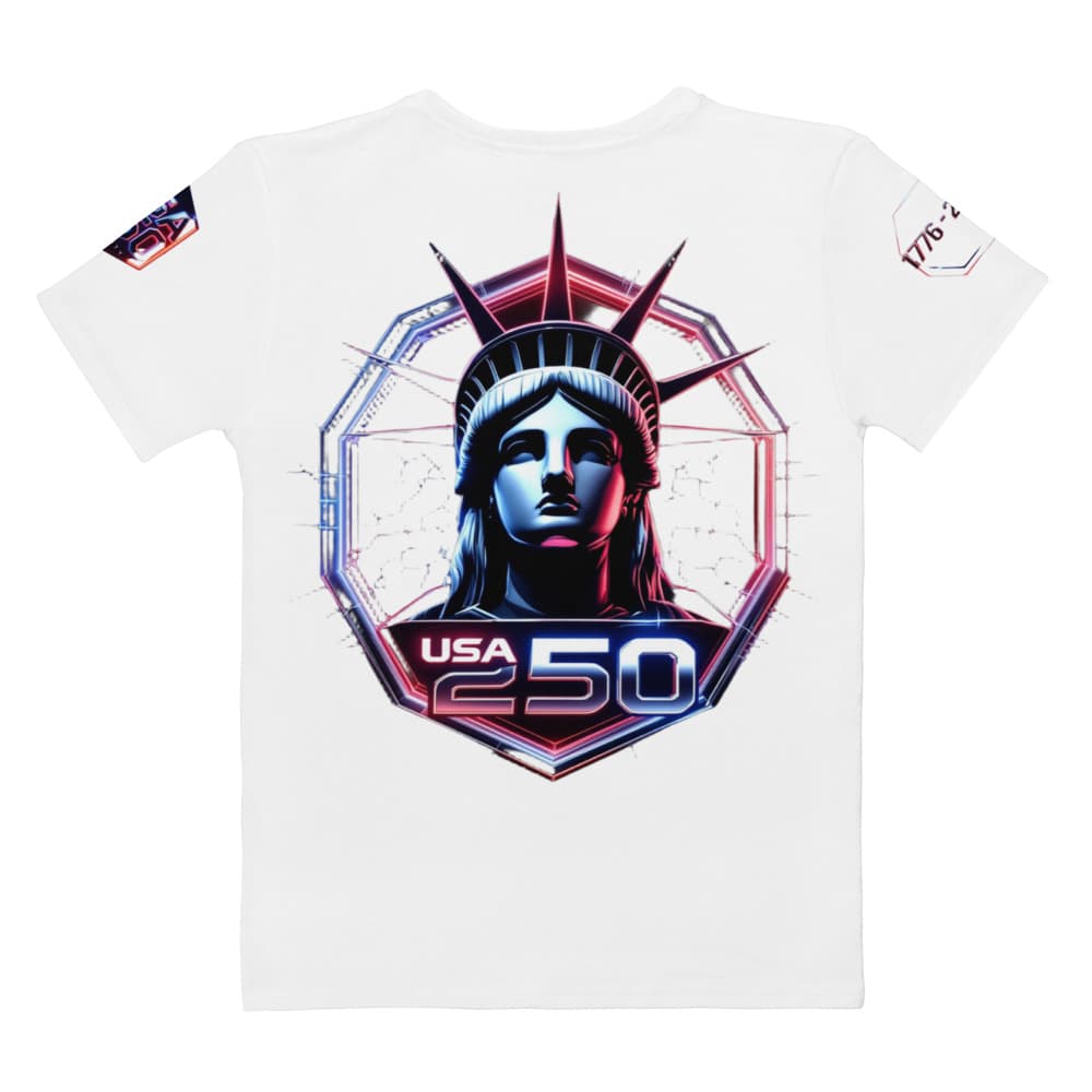 Freedom 50 Full Catalog — Freedom Legacy — All-Over Print Women's Cotton Crew Neck T-Shirt alt view