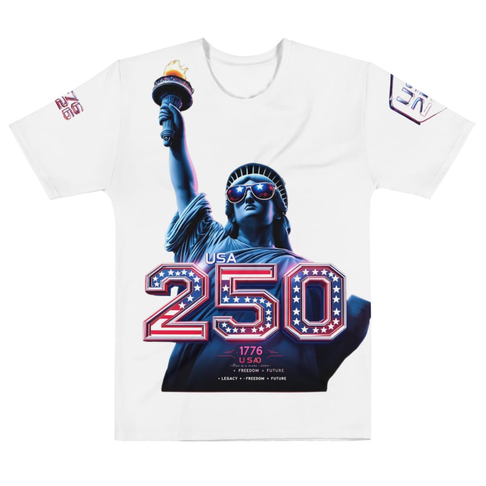 Freedom 50 Launch — Freedom Legacy — All-Over Print Men's Cotton Crew Neck T-Shirt
