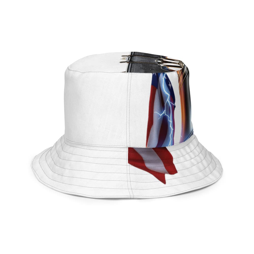 Freedom 50 Full Catalog — Liberty Bell Strikes — All-Over Print Reversible Bucket Hat alt view