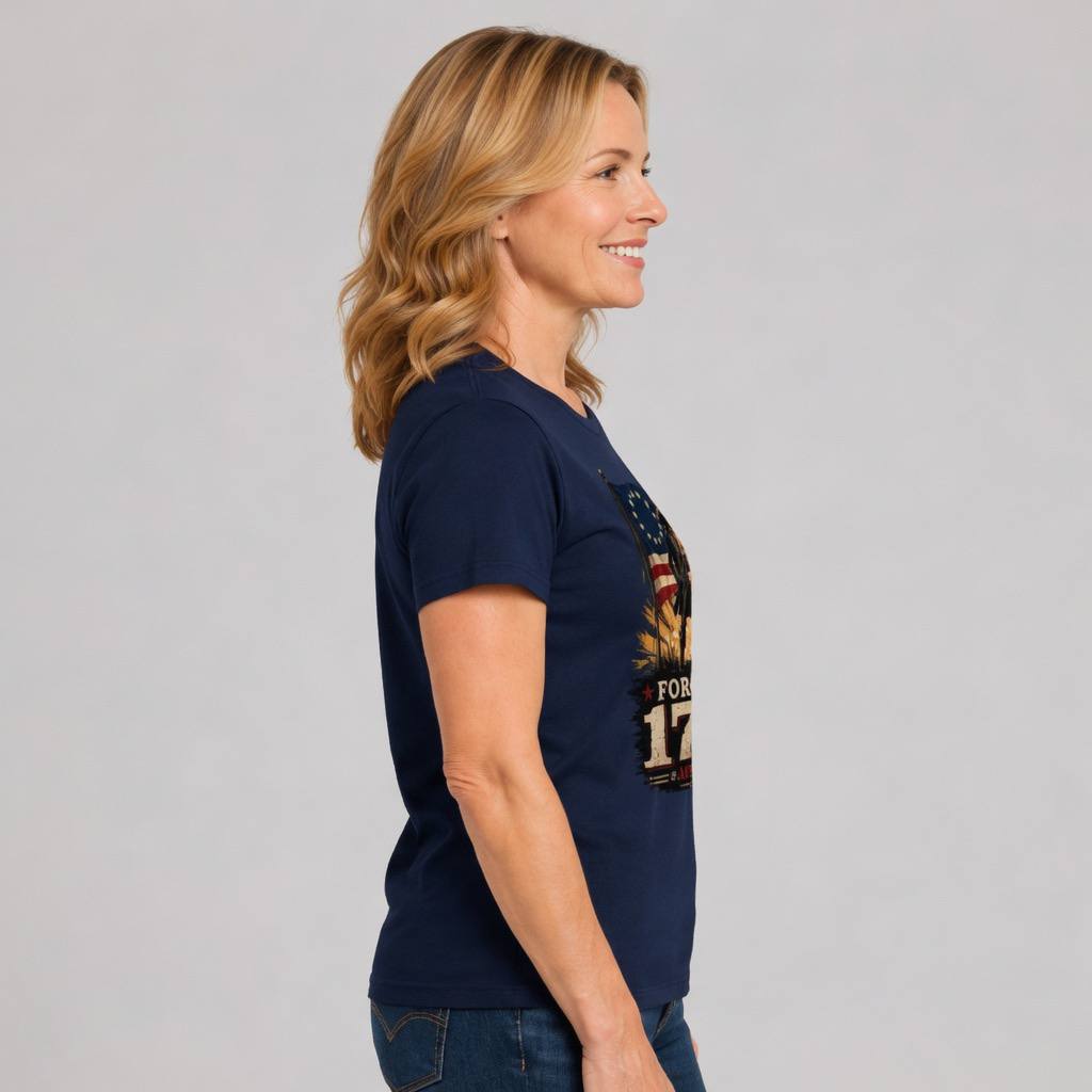Forged in 1776 — America 250 Tee in Women's navy view 3, additional product view