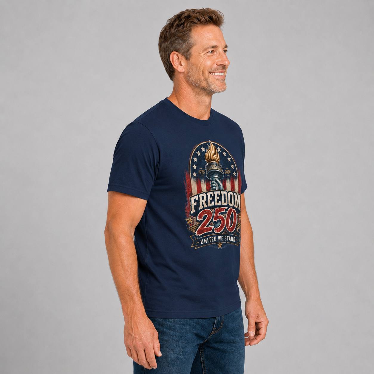 Freedom 250 — United We Stand Tee in Men's navy view 2, additional product view