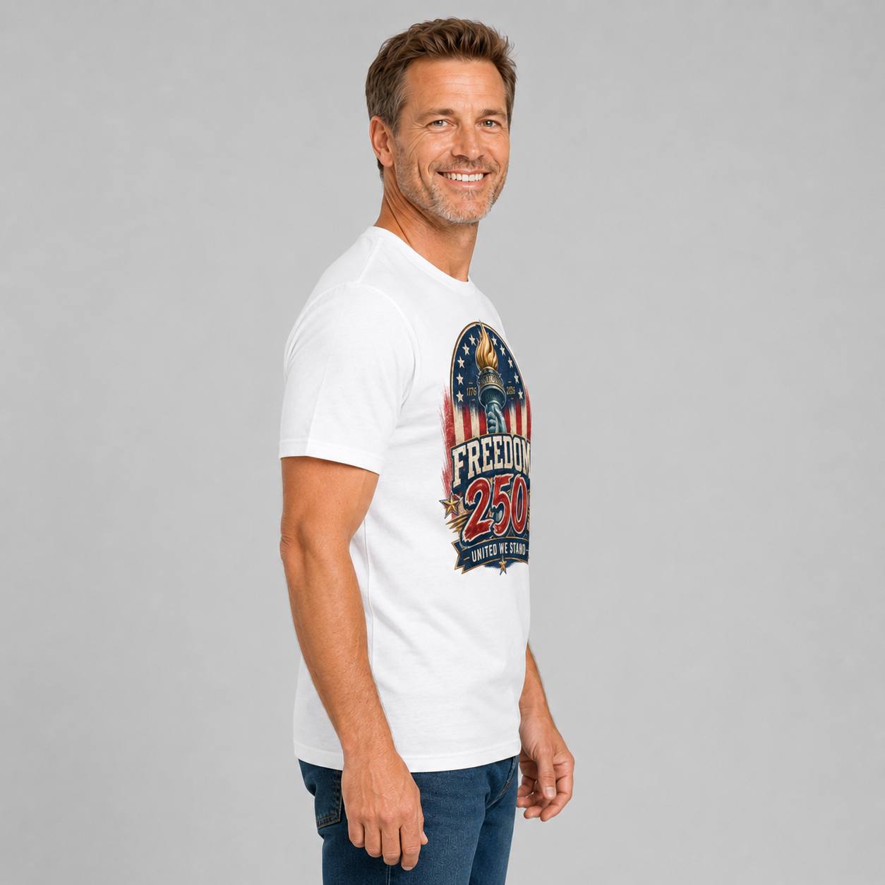 Freedom 250 — United We Stand Tee in Men's white view 2, additional product view
