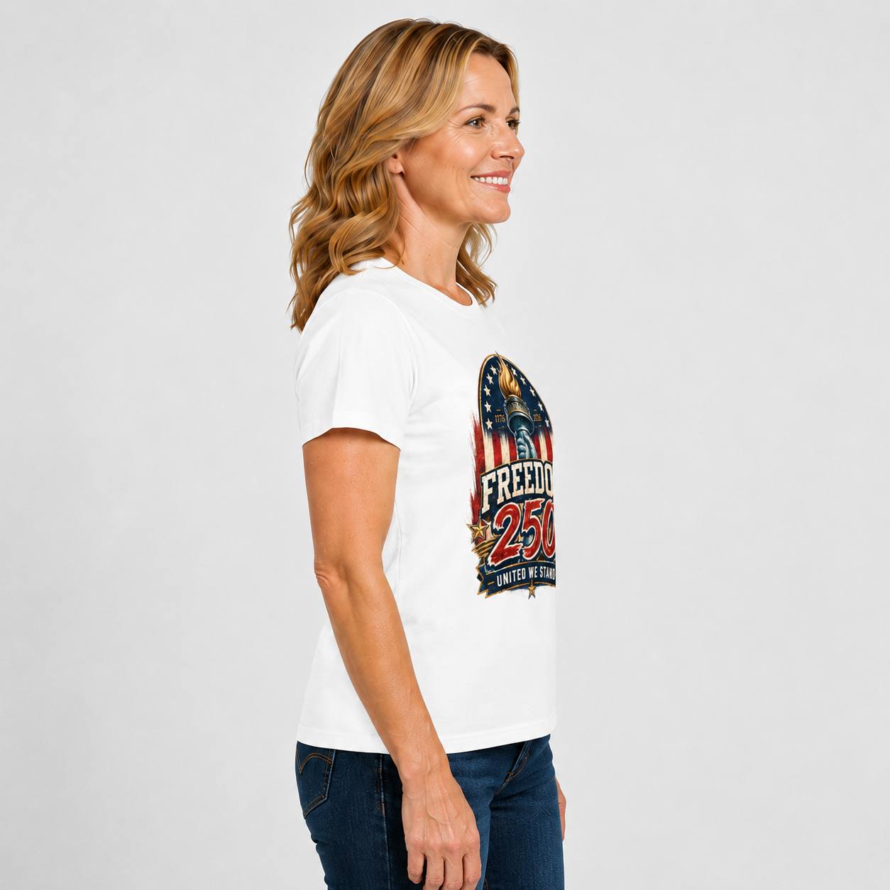 Freedom 250 — United We Stand Tee in Women's white view 2, additional product view